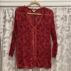 Lucky earthy v-neck blouse